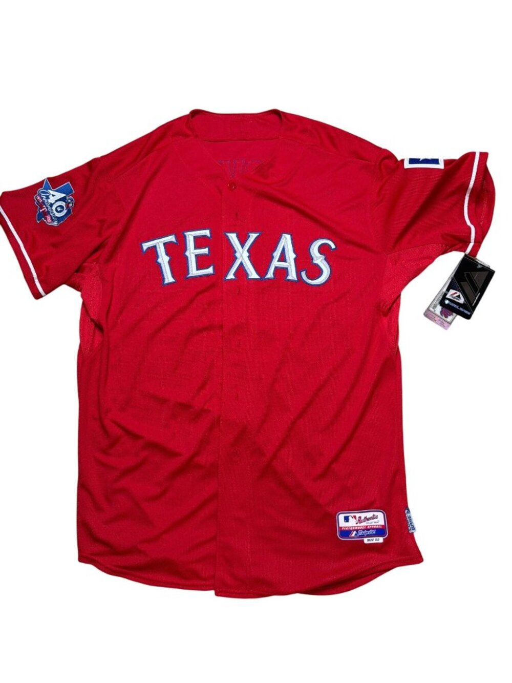 TEXAS RANGERS Majestic MLB Jersey #11 YU DARVISH Size 52 Red Stitched Logo NWT